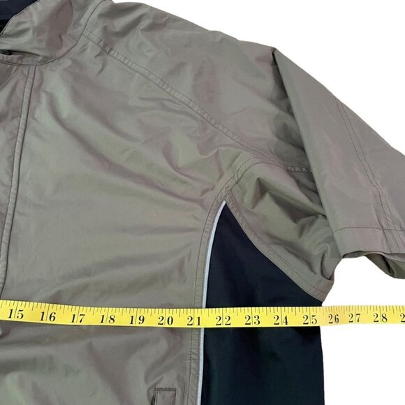FootJoy DryJoys Windbreaker Men’s Size Large Brown Black Golf Jacket 1/2 Sleeve - Picture 3 of 5